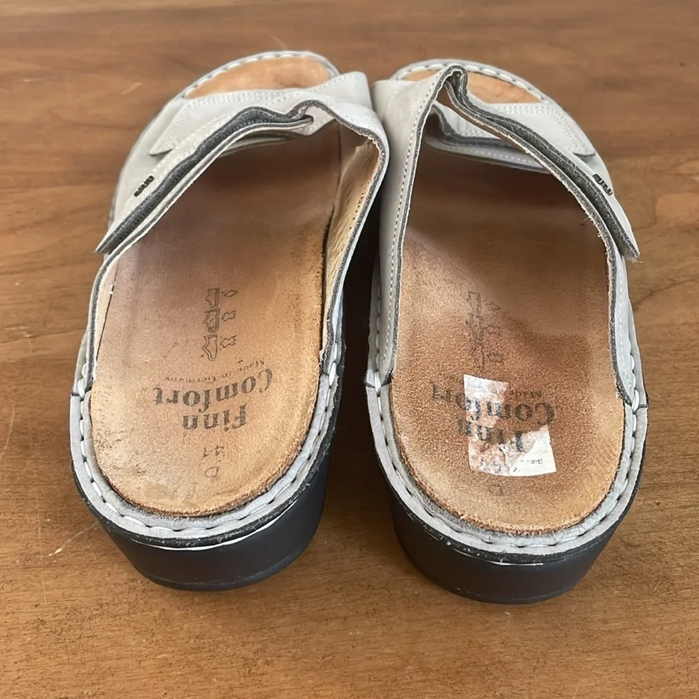 Finn Comfort Gray Slide Sandals Size 41